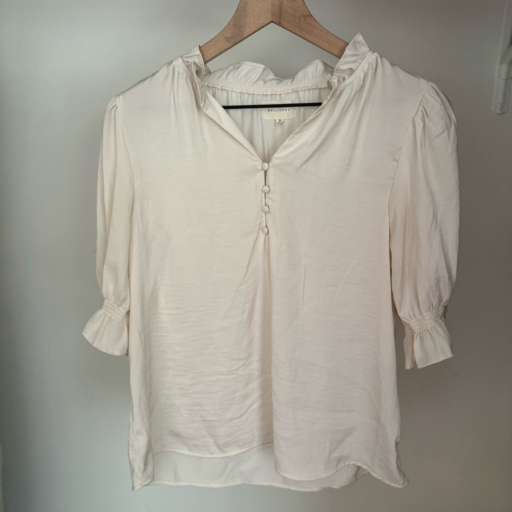 MELLODAY Women’s Blouse | Small | White